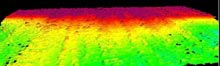 3-D multibeam image of the Westward view of Forcepia-land escarpment.