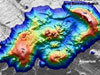 The summit of Diamante volcano, created from an EM300 grid.