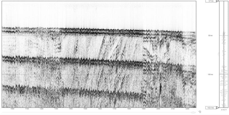 A seismic profile of one of the fault zones surveyed.