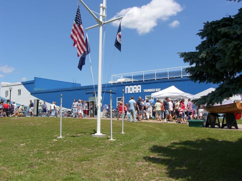 The Great Lakes Maritime Heritage Center is the headquarters for the Thunder Bay NMS. The state-of-the-art visitor center houses the exciting Shipwreck Century exhibit, which includes full-scale replicas of both a Great Lakes schooner and a shipwreck.