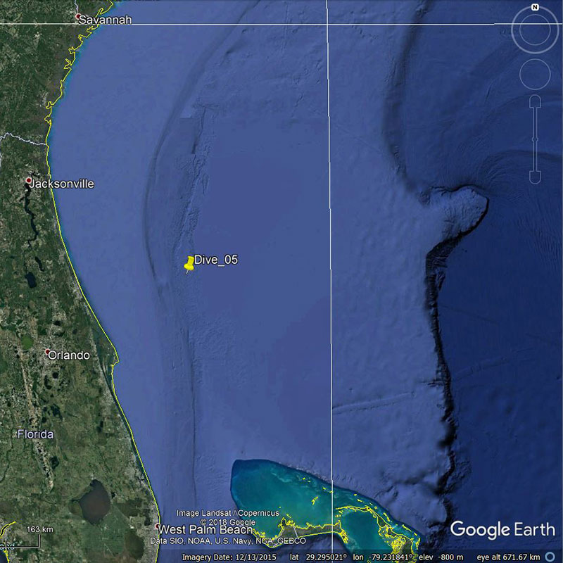 Location of NOAA Ship Okeanos Explorer on June 19, 2018.